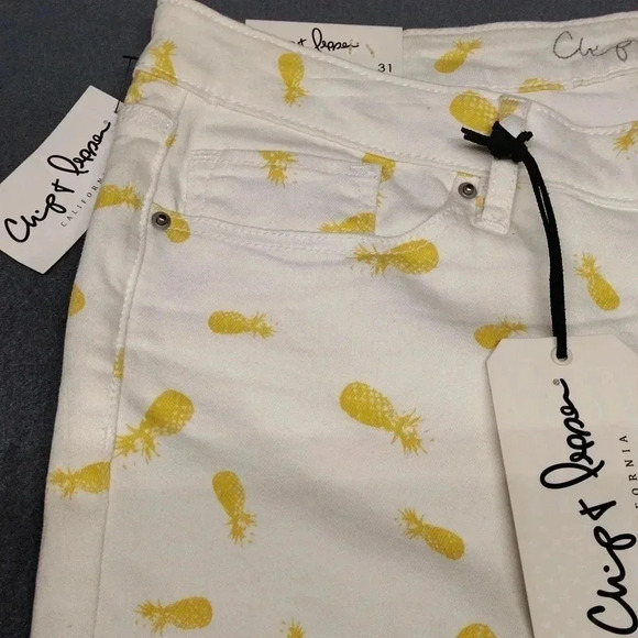Chip & Pepper Syd Skinny Ankle Pineapple Print Pants Size 31 - Picture 6 of 16